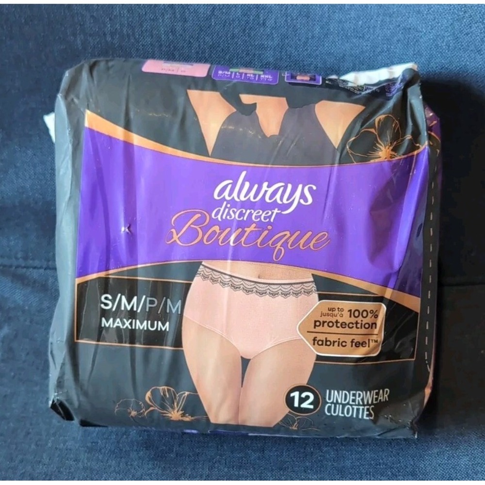 Always Discreet Boutique Incontinence maximum 12 Underwear For Women Size S/M